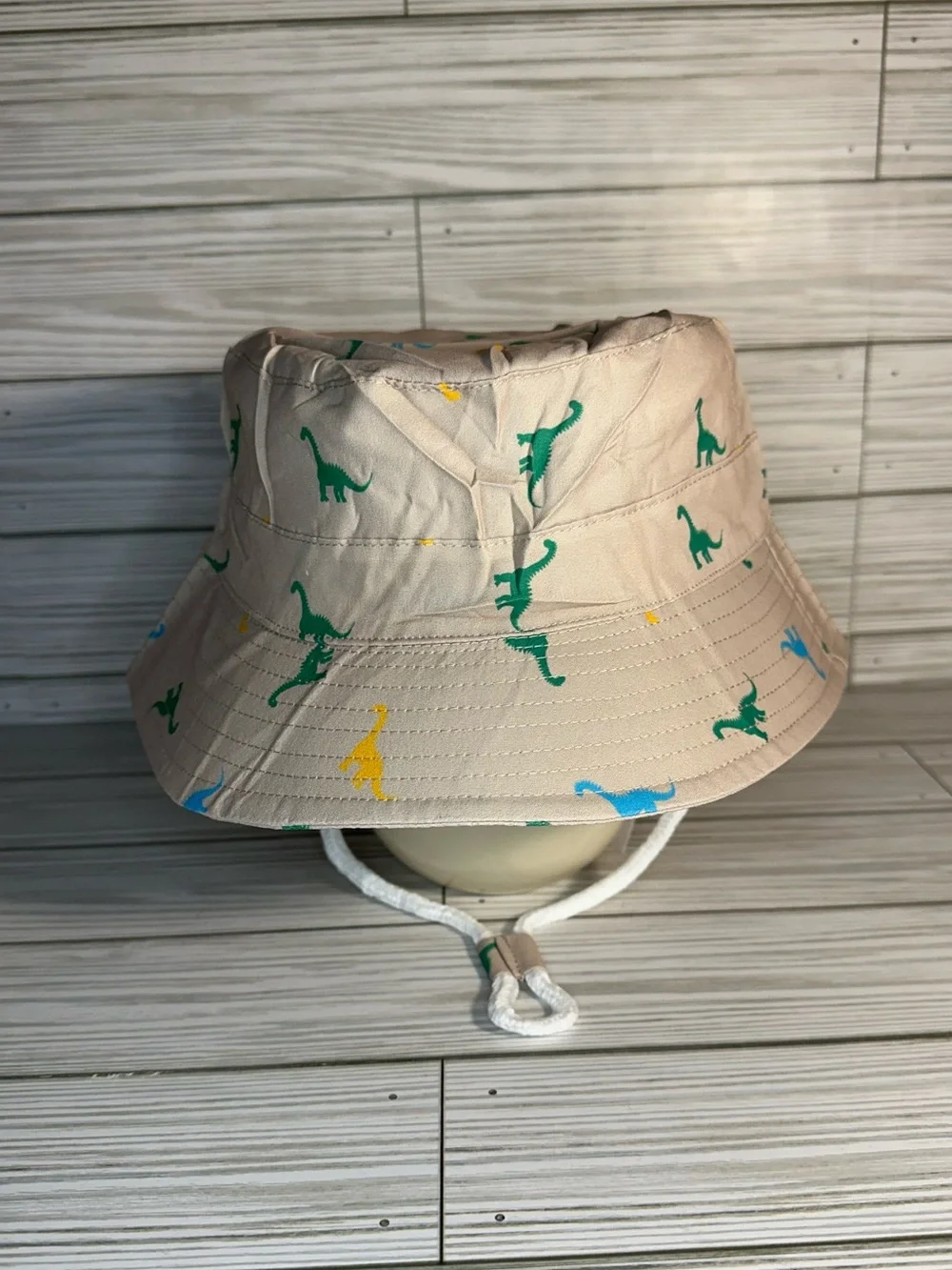 Baby Toddler Khaki Dinosaur Print Bucket Hat Size 52 Large Summer Beach Sun